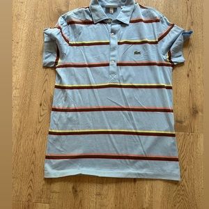 Lacoste stripe light blue size medium